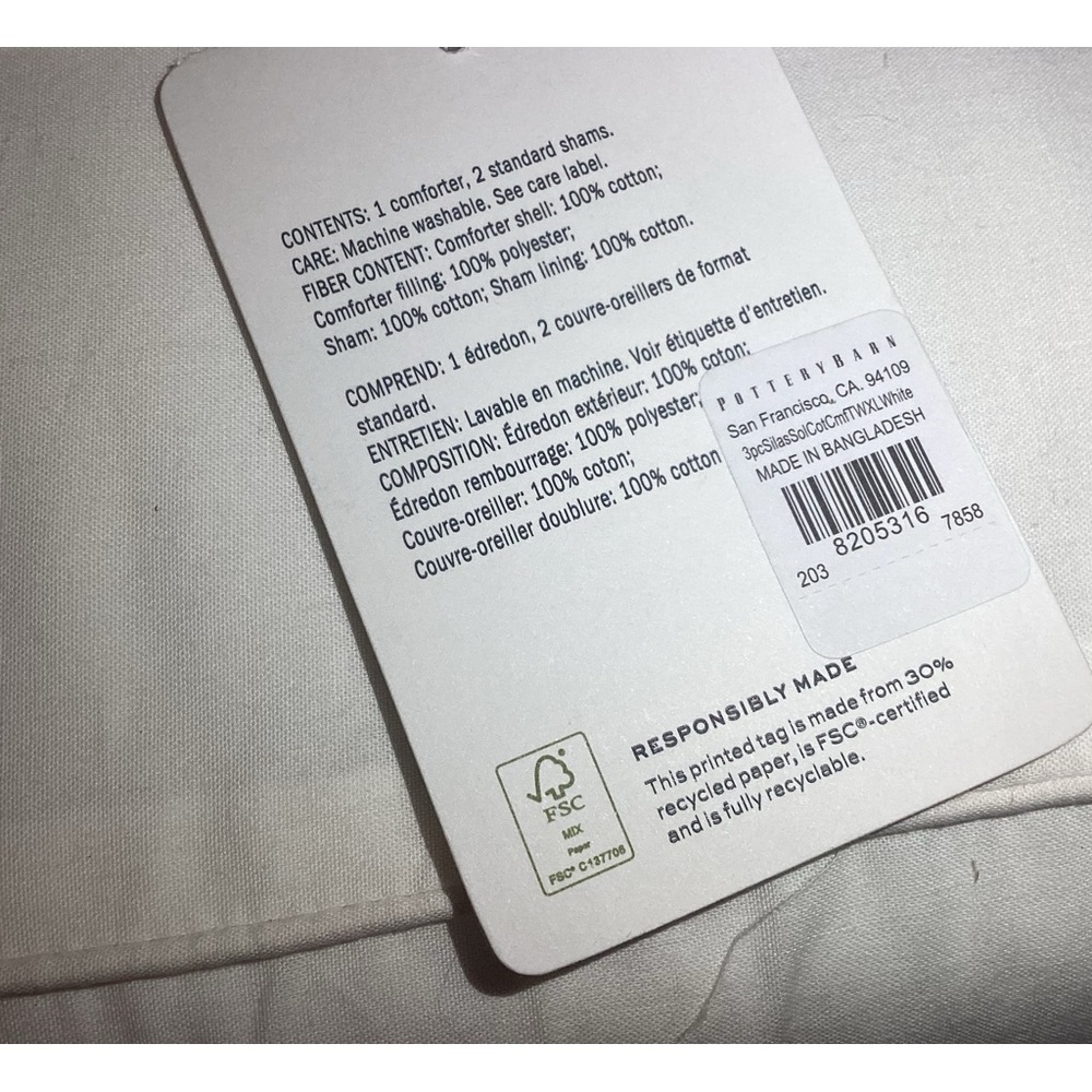 Pottery Barn Comforter Set Twin/Twin XL.  NWT - Picture 5 of 6